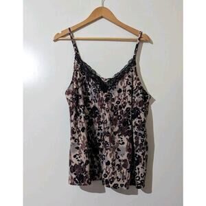 Torrid Women's Plus Size 1 Chablis Lace Trim Cami Top Animal Print E